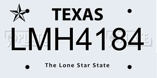 LMH4184 Texas License Plate