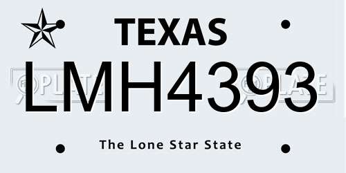 LMH4393 Texas License Plate