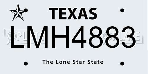 LMH4883 Texas License Plate