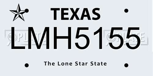 LMH5155 Texas License Plate