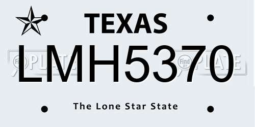 LMH5370 Texas License Plate