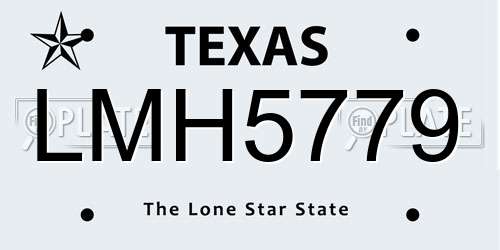 LMH5779 Texas License Plate