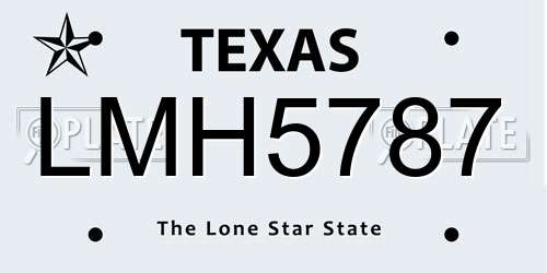 LMH5787 Texas License Plate