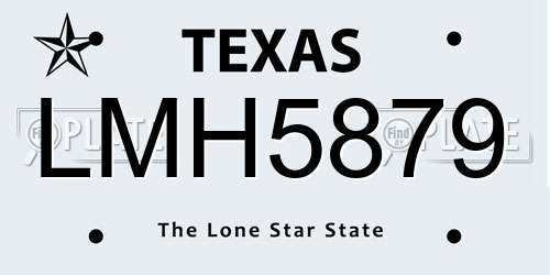 LMH5879 Texas License Plate