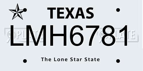 LMH6781 Texas License Plate