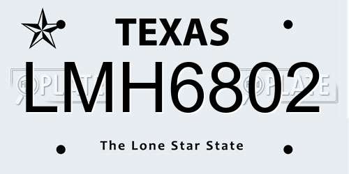 LMH6802 Texas License Plate