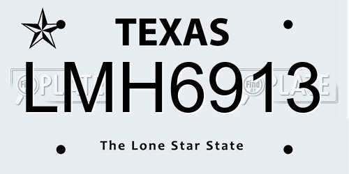 LMH6913 Texas License Plate