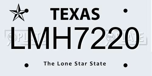 LMH7220 Texas License Plate