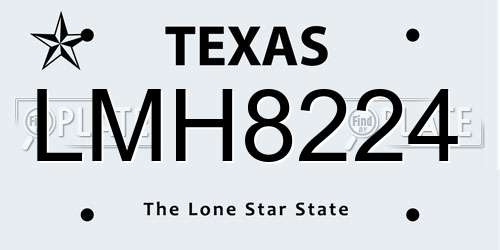LMH8224 Texas License Plate