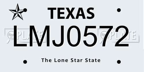 LMJ0572 Texas License Plate