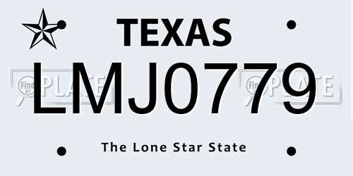 LMJ0779 Texas License Plate