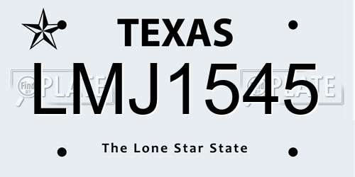 LMJ1545 Texas License Plate
