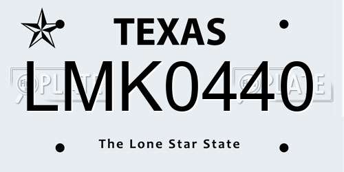 LMK0440 Texas License Plate