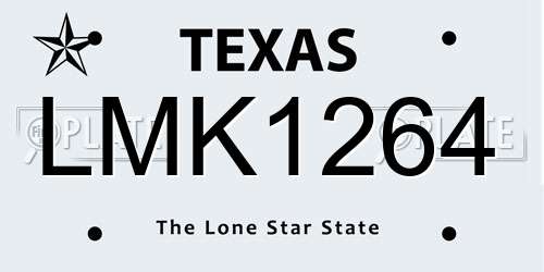 LMK1264 Texas License Plate