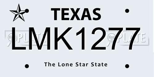 LMK1277 Texas License Plate
