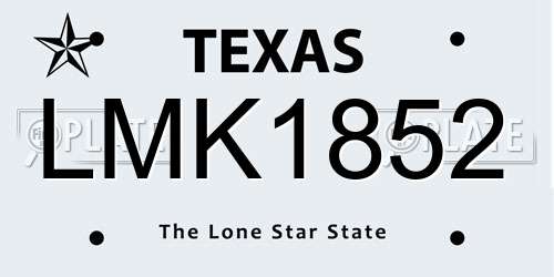 LMK1852 Texas License Plate
