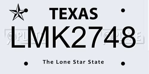 LMK2748 Texas License Plate