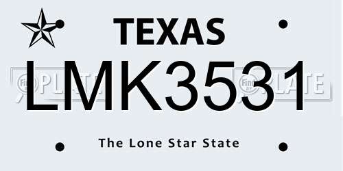 LMK3531 Texas License Plate
