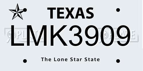 LMK3909 Texas License Plate