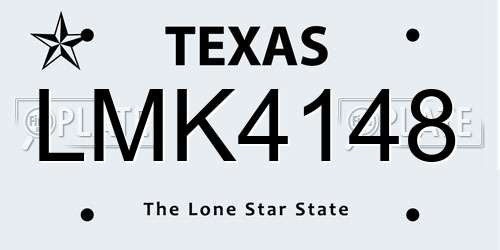 LMK4148 Texas License Plate