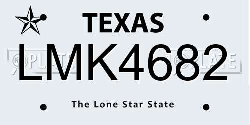 LMK4682 Texas License Plate