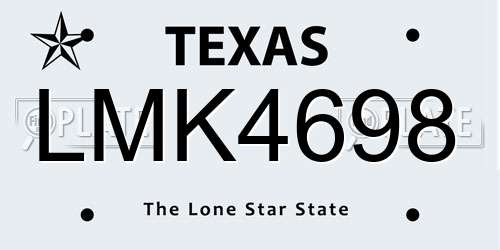 LMK4698 Texas License Plate