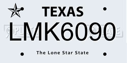 LMK6090 Texas License Plate