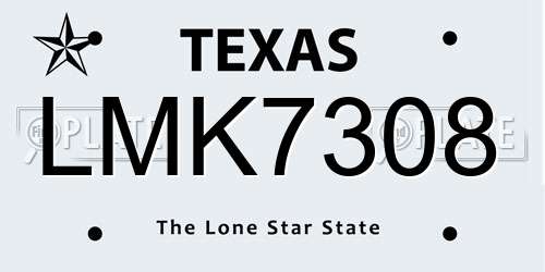 LMK7308 Texas License Plate
