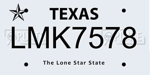 LMK7578 Texas License Plate