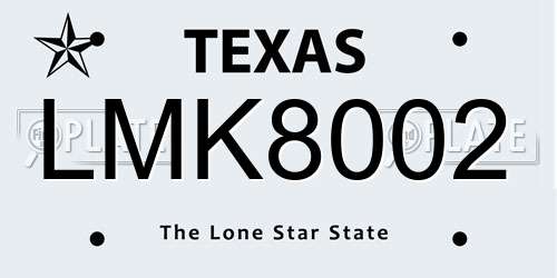 LMK8002 Texas License Plate