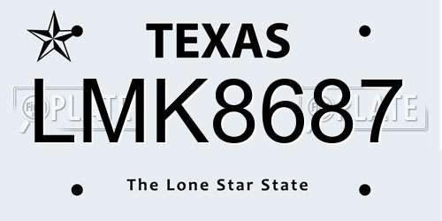 LMK8687 Texas License Plate