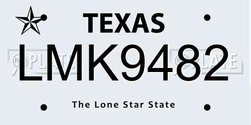 LMK9482 Texas License Plate