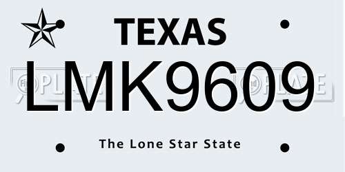 LMK9609 Texas License Plate