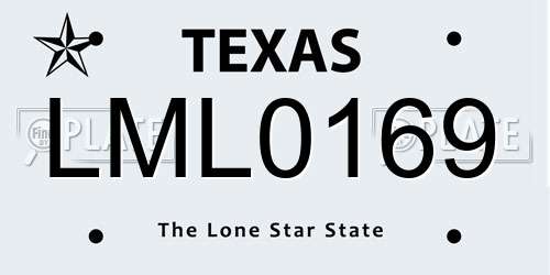 LML0169 Texas License Plate