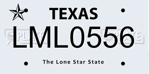LML0556 Texas License Plate