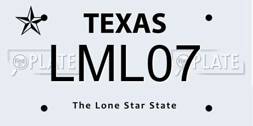 LML07 Texas License Plate