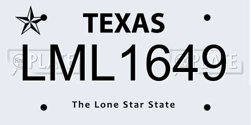 LML1649 Texas License Plate