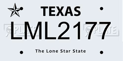 LML2177 Texas License Plate