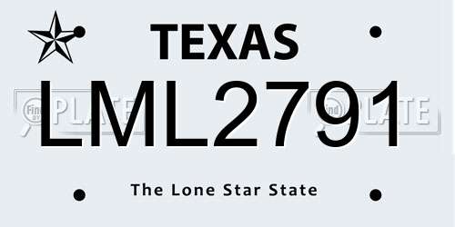 LML2791 Texas License Plate