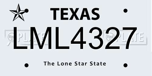 LML4327 Texas License Plate
