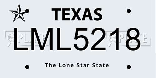 LML5218 Texas License Plate