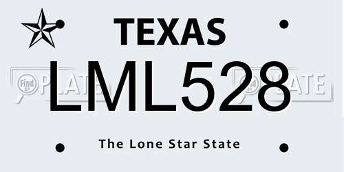 LML528 Texas License Plate