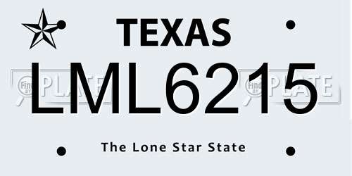 LML6215 Texas License Plate