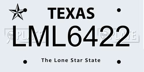 LML6422 Texas License Plate