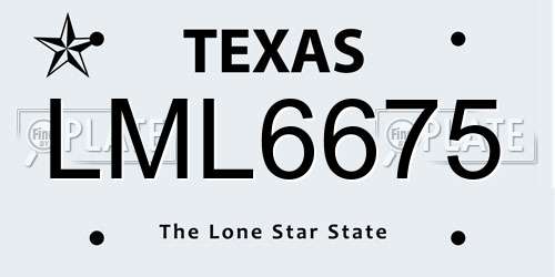 LML6675 Texas License Plate