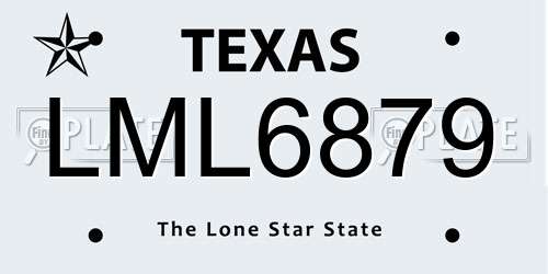 LML6879 Texas License Plate