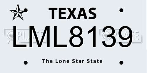 LML8139 Texas License Plate