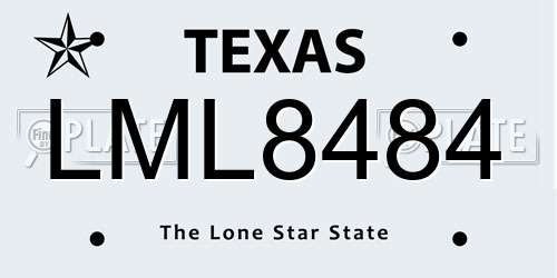 LML8484 Texas License Plate