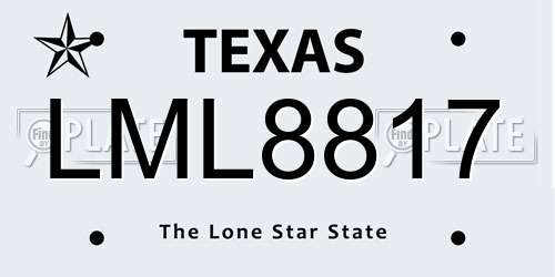 LML8817 Texas License Plate