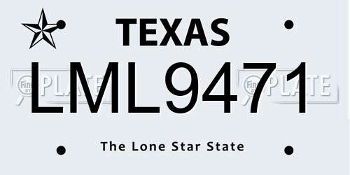 LML9471 Texas License Plate